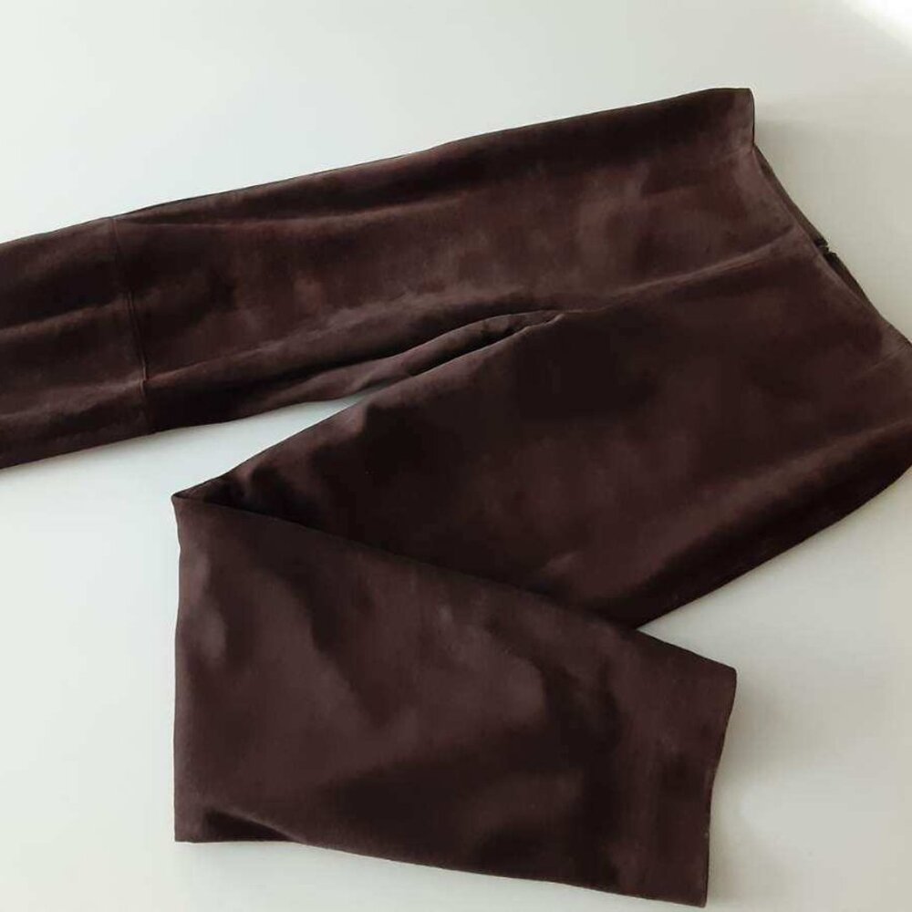 Lafayette 148 New York Chocolate Brown Suede Lined Pant - size 6